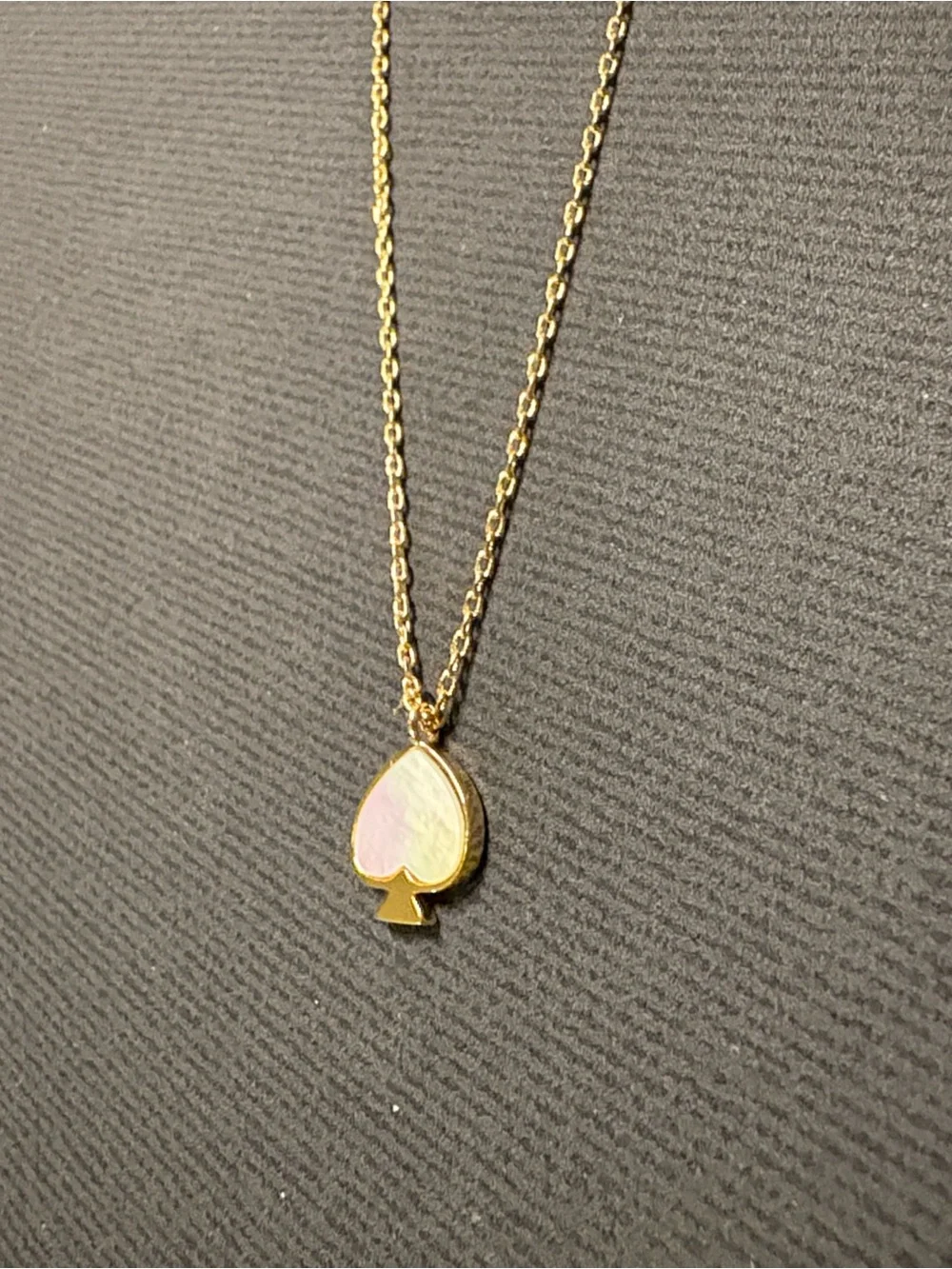 NWT kate spade gold-tone layered chain necklace with opal spade charm